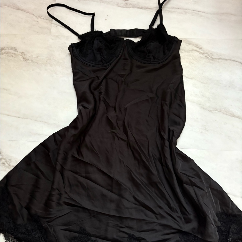 Abercrombie and Fitch Black Underlined Slip Dress- XS